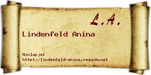 Lindenfeld Anina névjegykártya